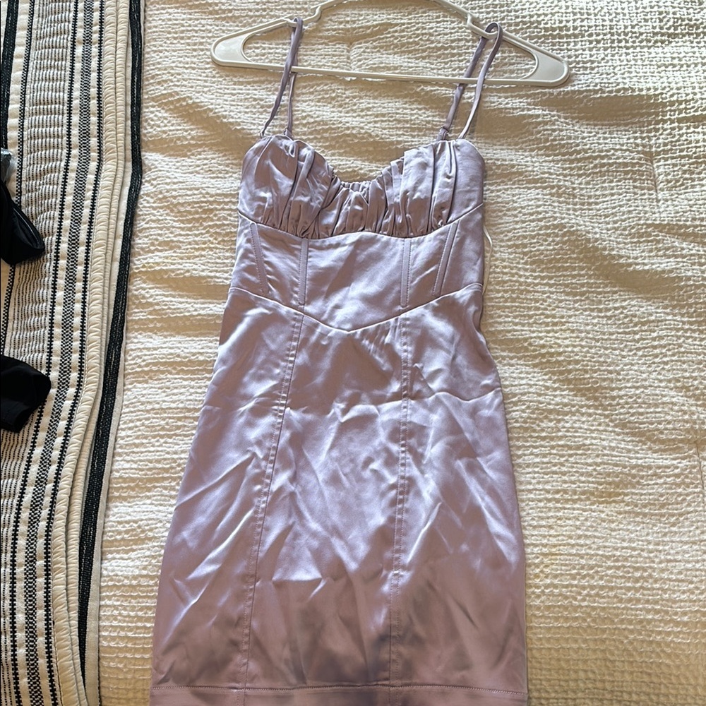 Lavender Satin Mini Dress